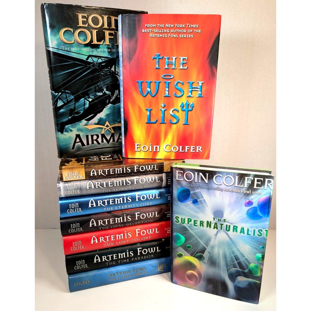 Lot of 11 EOIN COLFER Books~Artemis Fowl~Wish List~Airman~Supernaturalist HC DJ